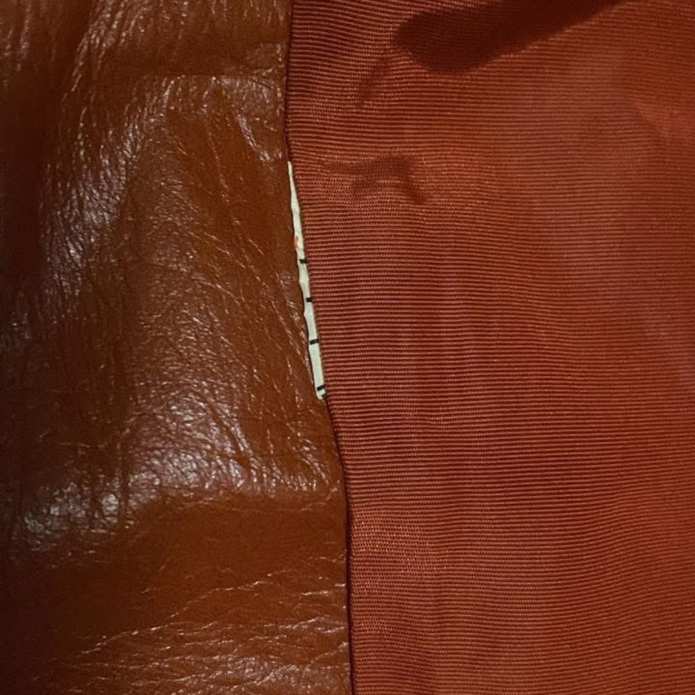 Elegant Brown Faux Leather Coat with Fur Collar - Picture 7 of 10
